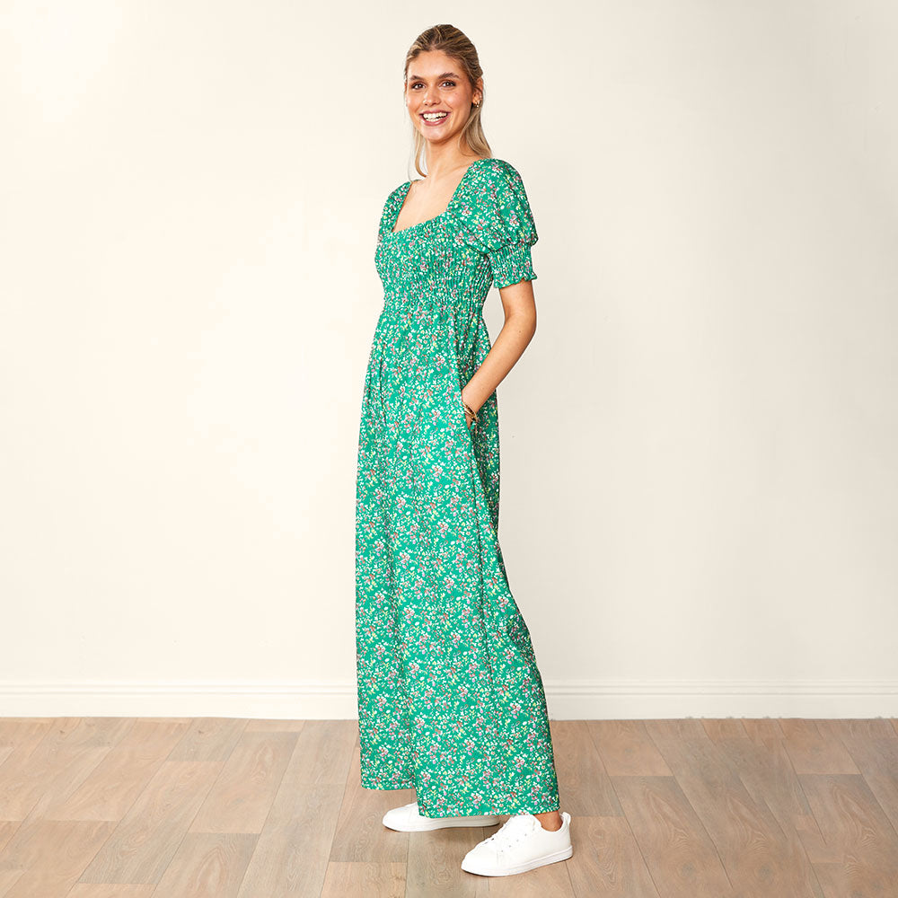 Camilla Jumpsuit (Green Floral)