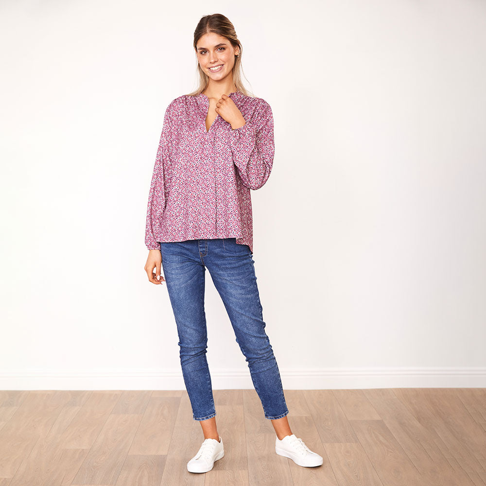 Cara Top (Pink Floral)