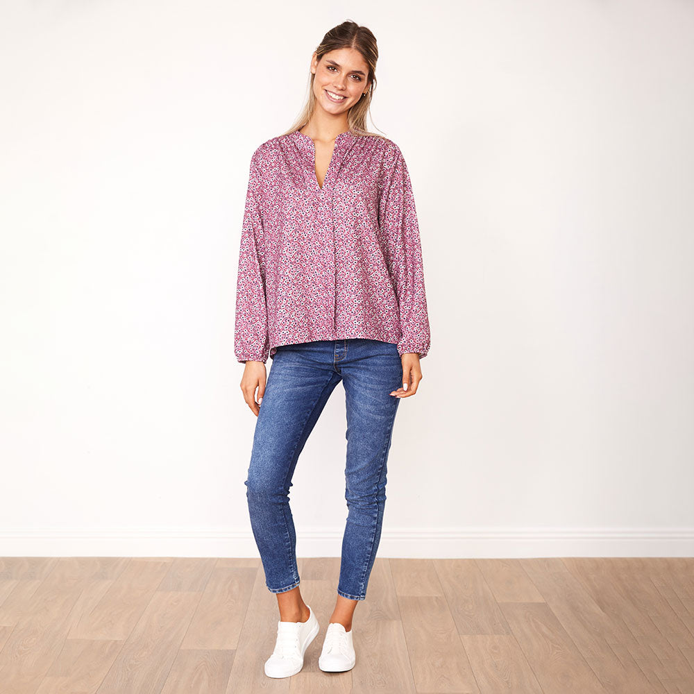 Cara Top (Pink Floral)