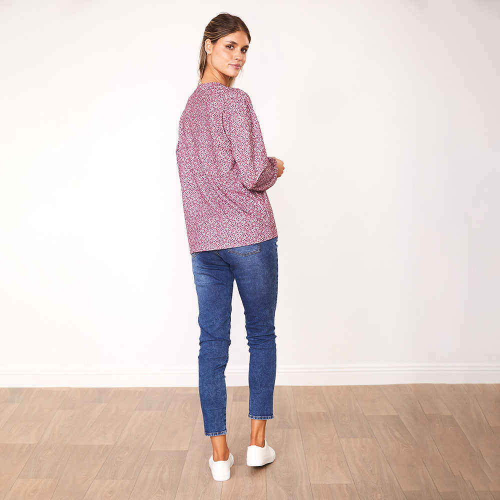 Cara Top (Pink Floral)