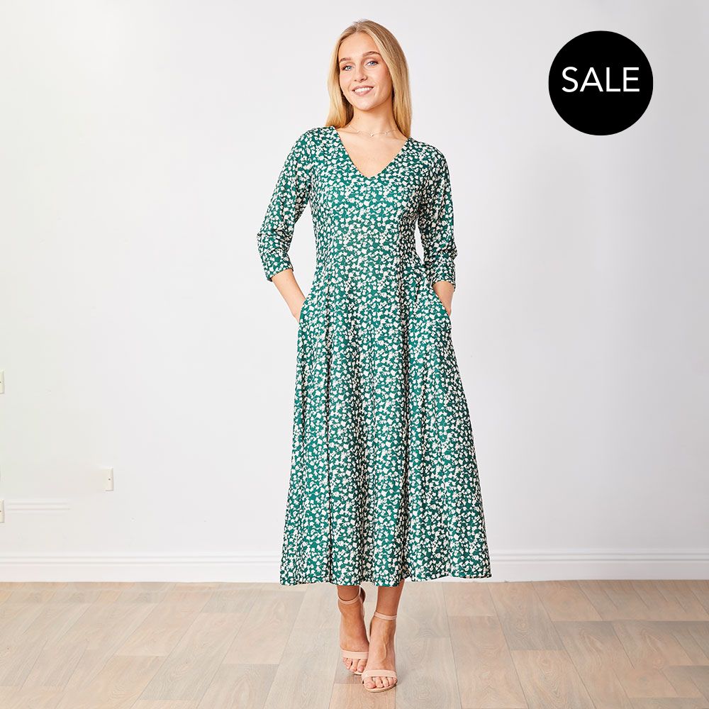 Carter Dress (Green Floral)