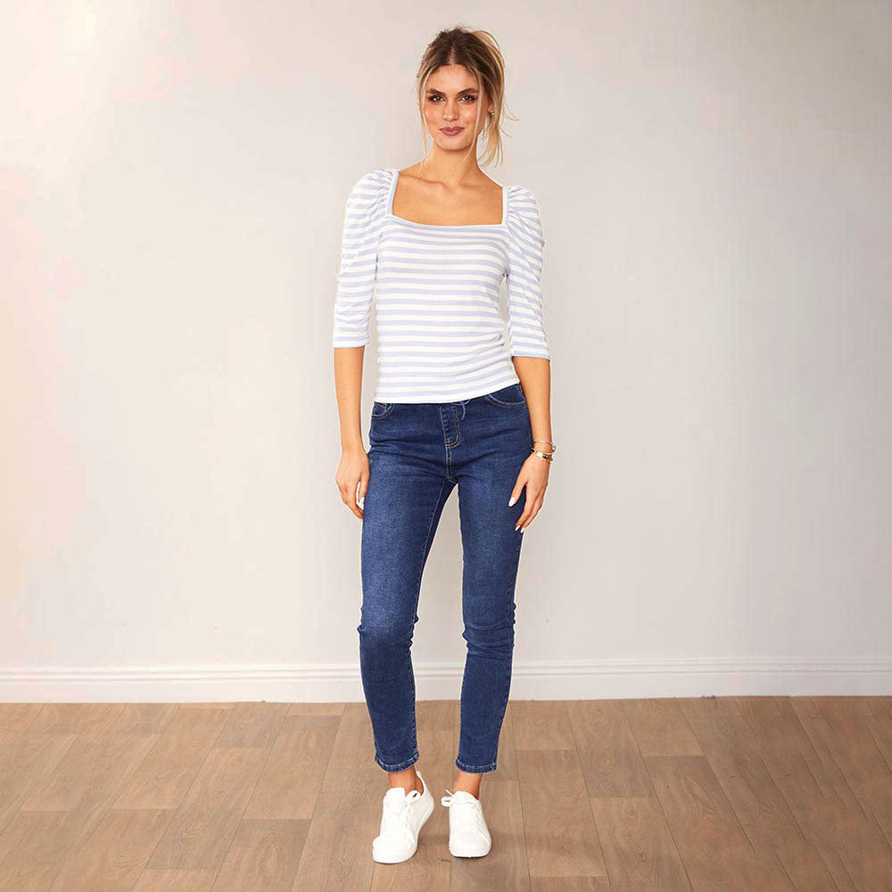 Sally Top (Light Blue stripe)