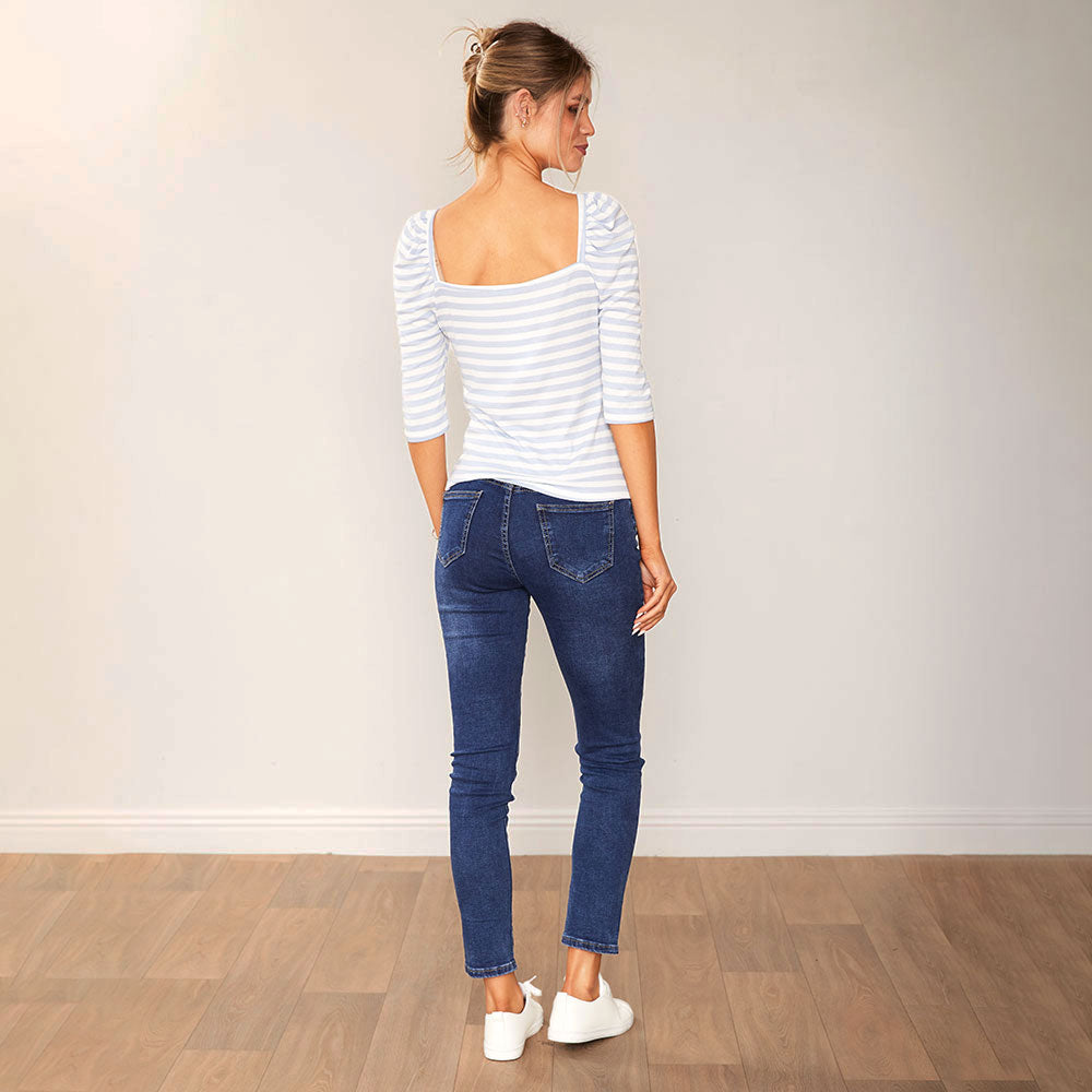 Sally Top (Light Blue stripe)