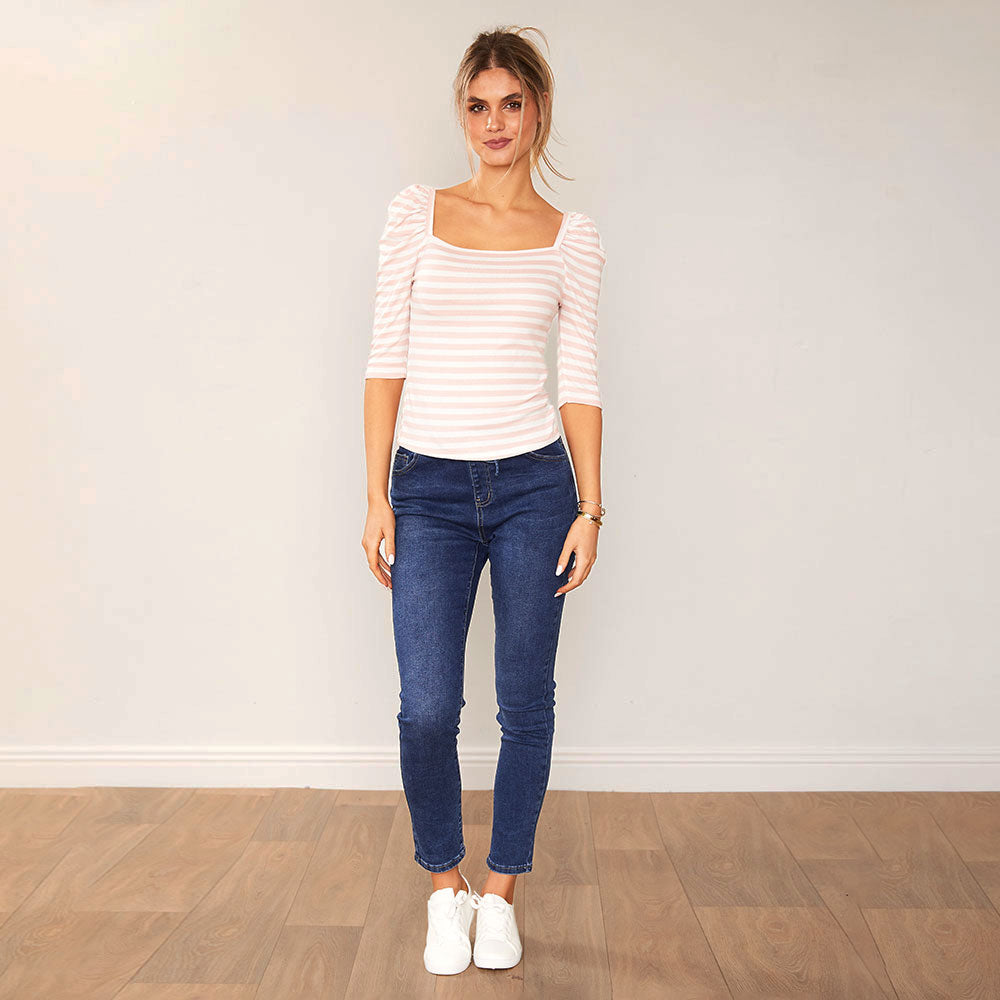 Sally Top (Light Pink stripe)