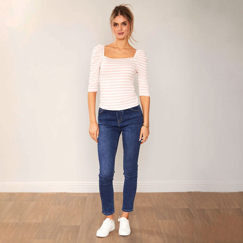 Sally Top (Light Pink stripe)