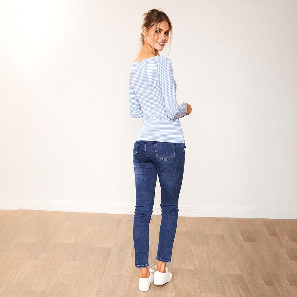 Josie Top (Sky blue stripe)