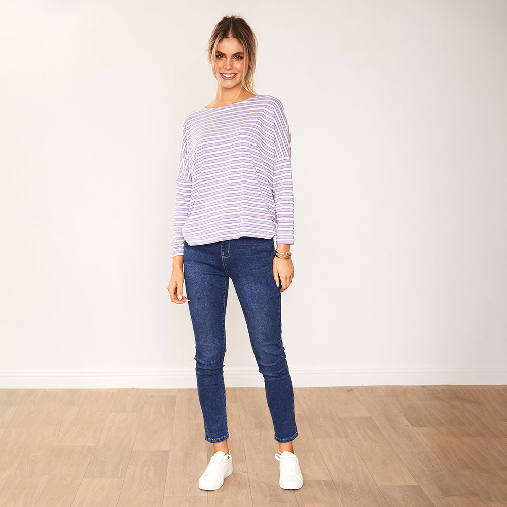 Mindy top ( Lilac Stripe)