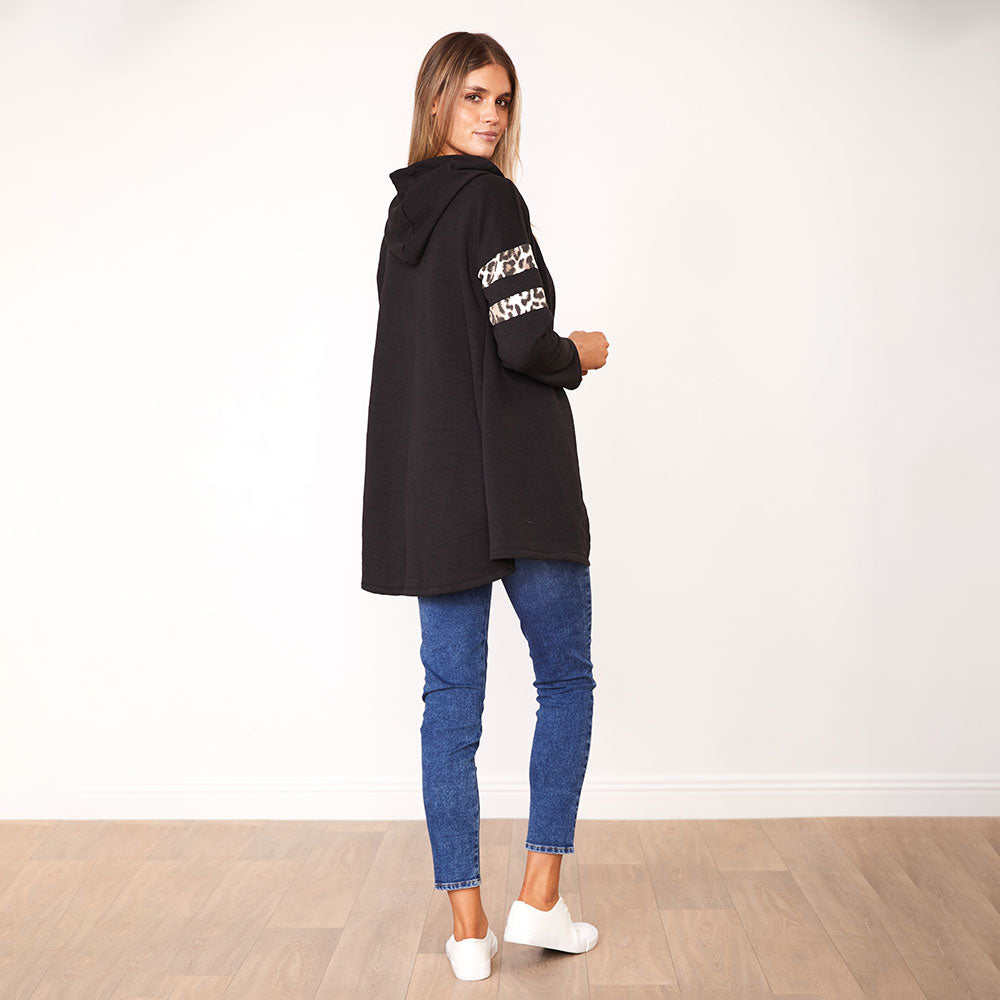 Rosie Hoody (Black/Leopard)