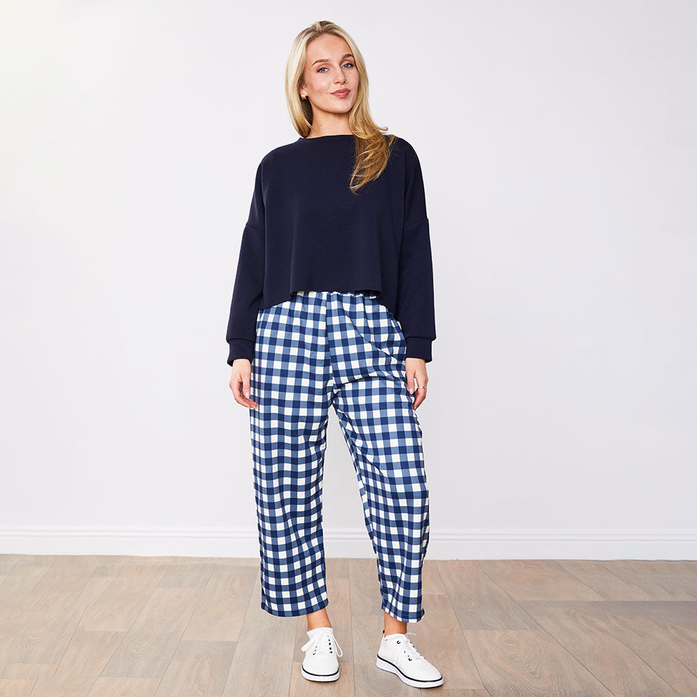 Tessa Trousers (Blue Checkered)