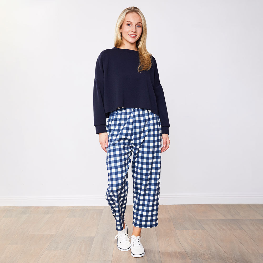 Tessa Trousers (Blue Checkered)