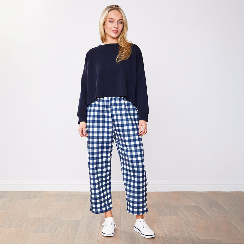 Tessa Trousers (Blue Checkered)