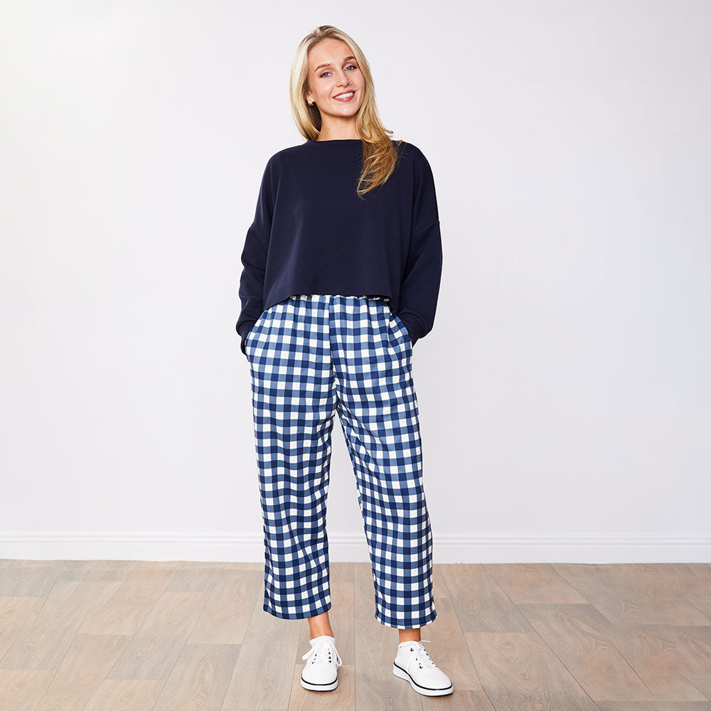 Tessa Trousers (Blue Checkered)