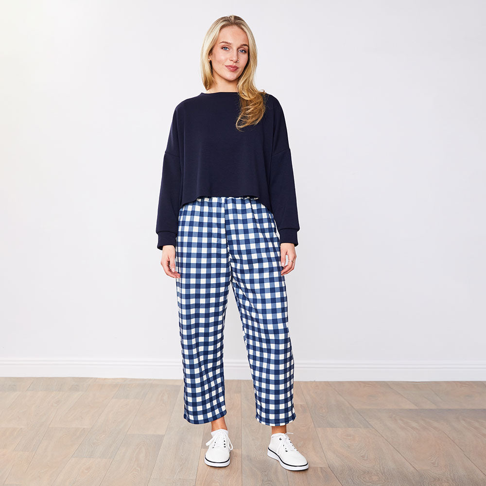 Tessa Trousers (Blue Checkered)