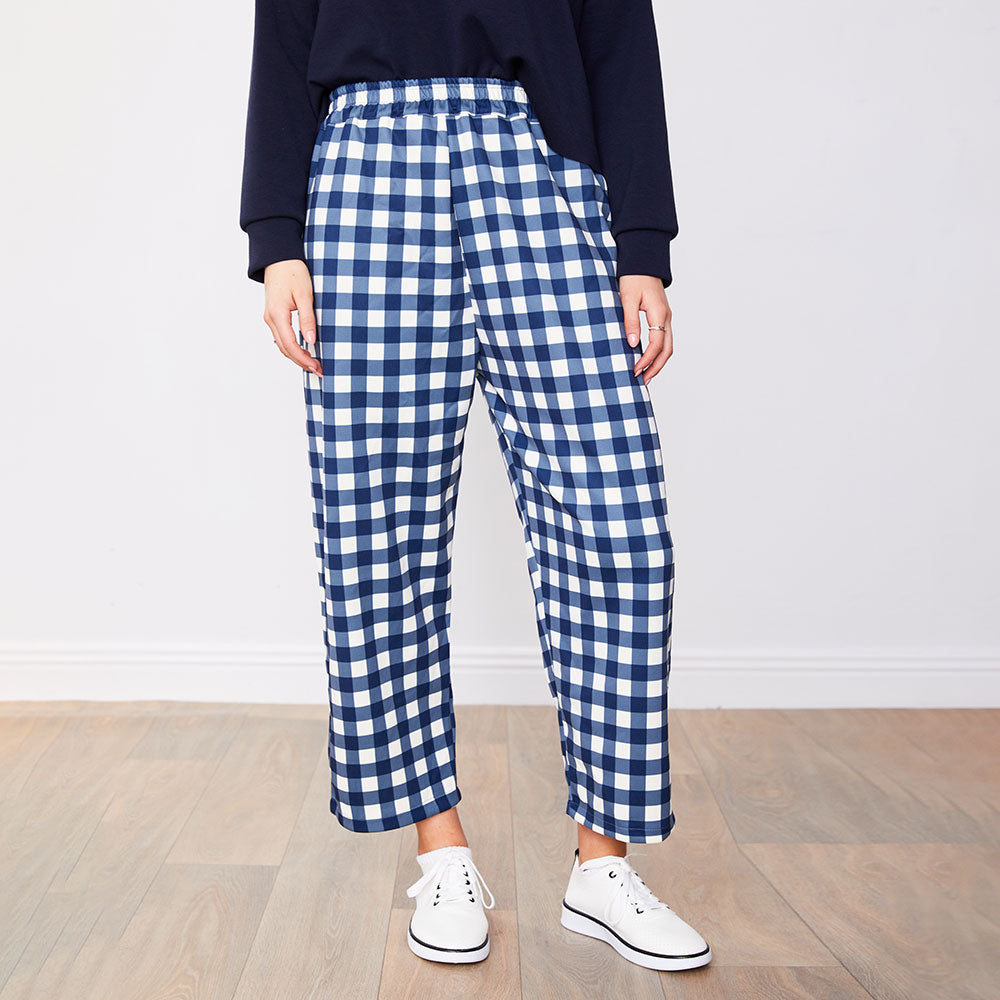 Tessa Trousers (Blue Checkered)
