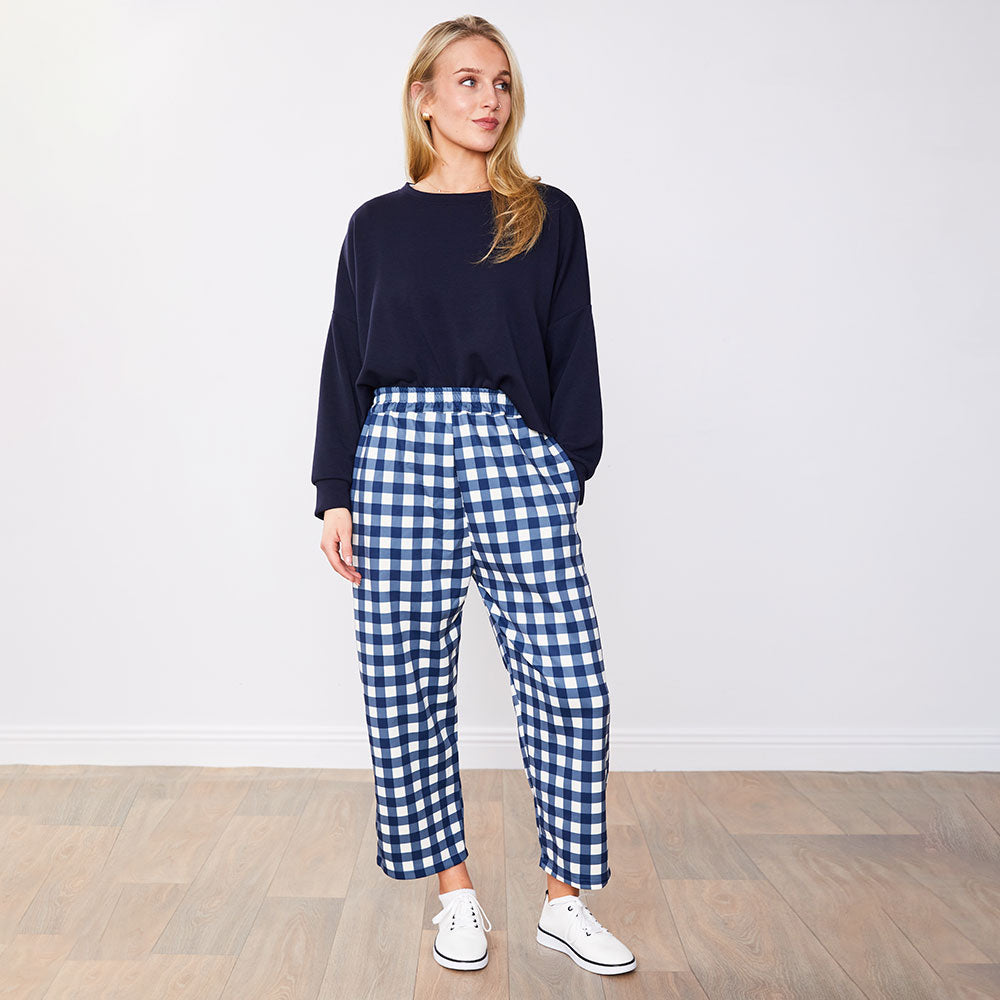 Tessa Trousers (Blue Checkered)