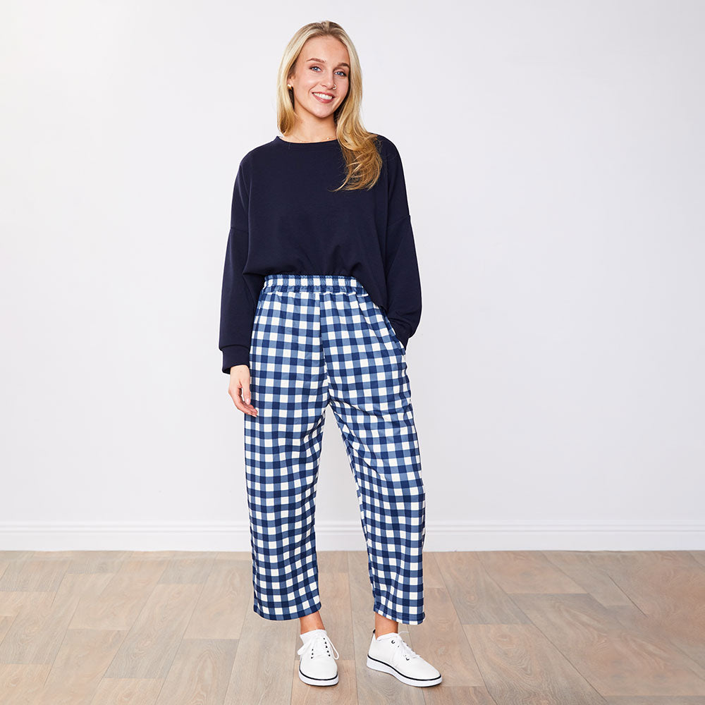 Tessa Trousers (Blue Checkered)
