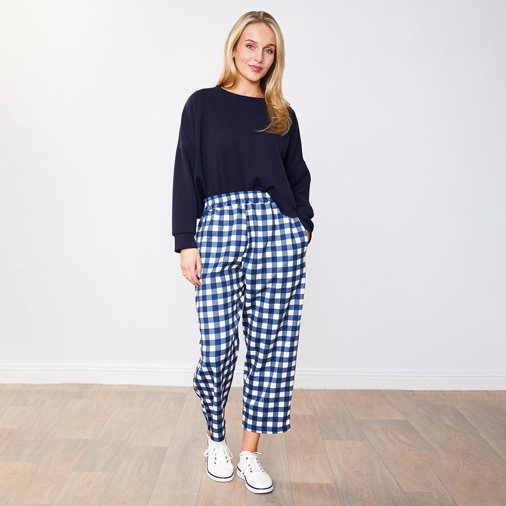 Tessa Trousers (Blue Checkered)
