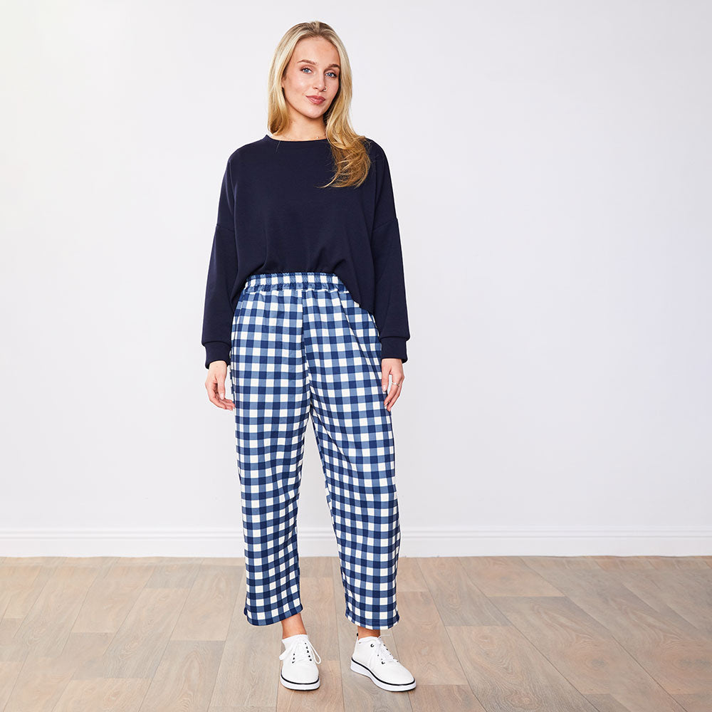 Tessa Trousers (Blue Checkered)