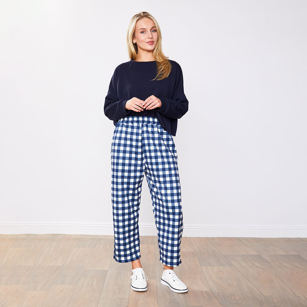 Tessa Trousers (Blue Checkered)