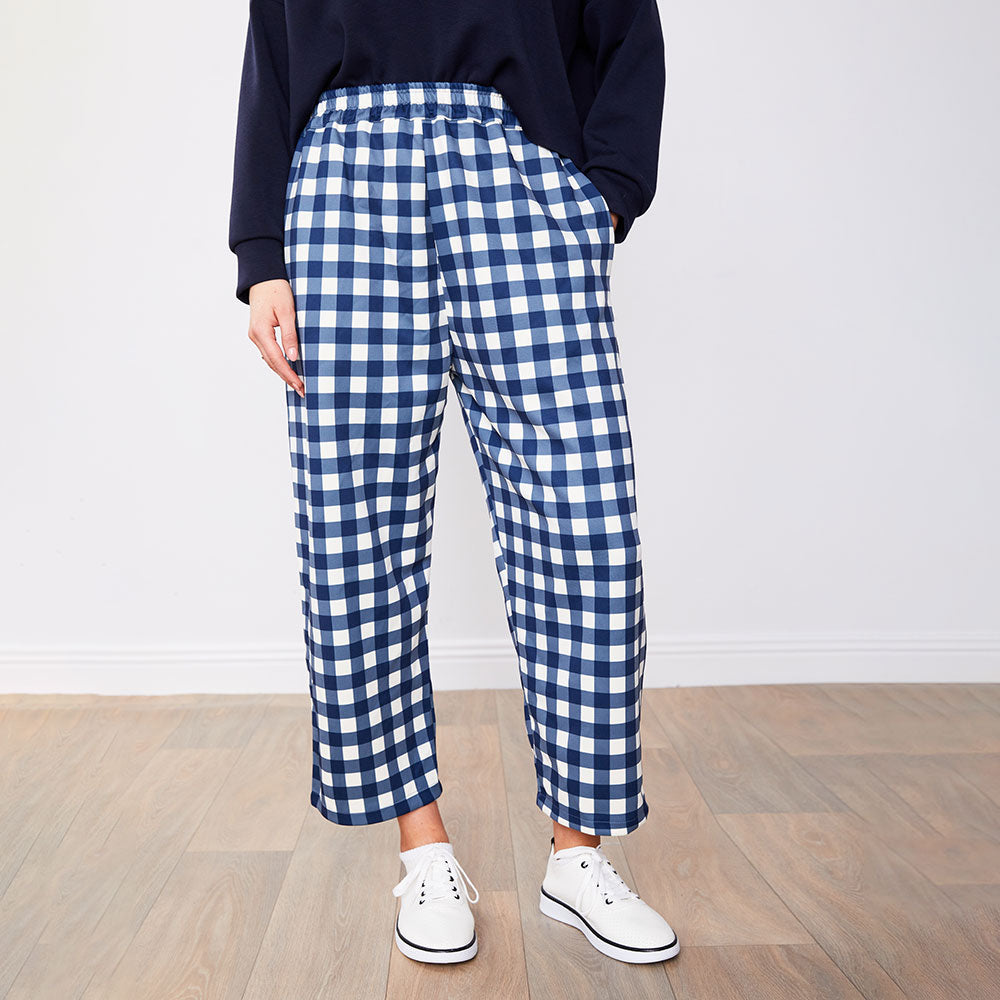 Tessa Trousers (Blue Checkered)
