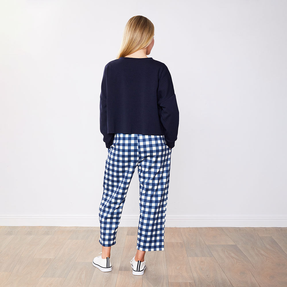 Tessa Trousers (Blue Checkered)