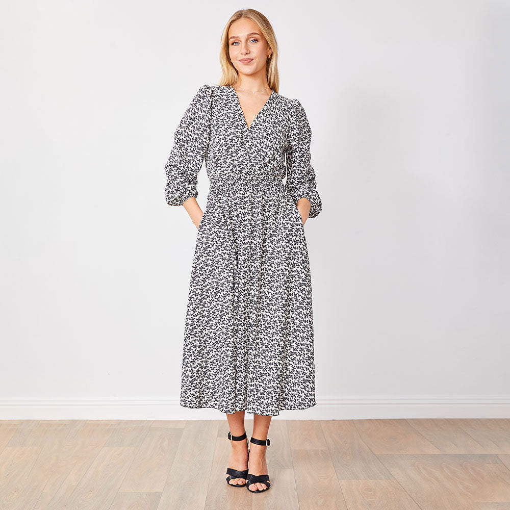 Carrie Dress (White Floral)