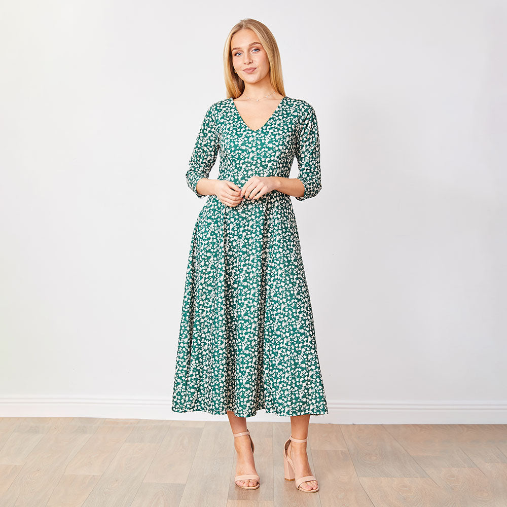 Carter Dress (Green Floral)