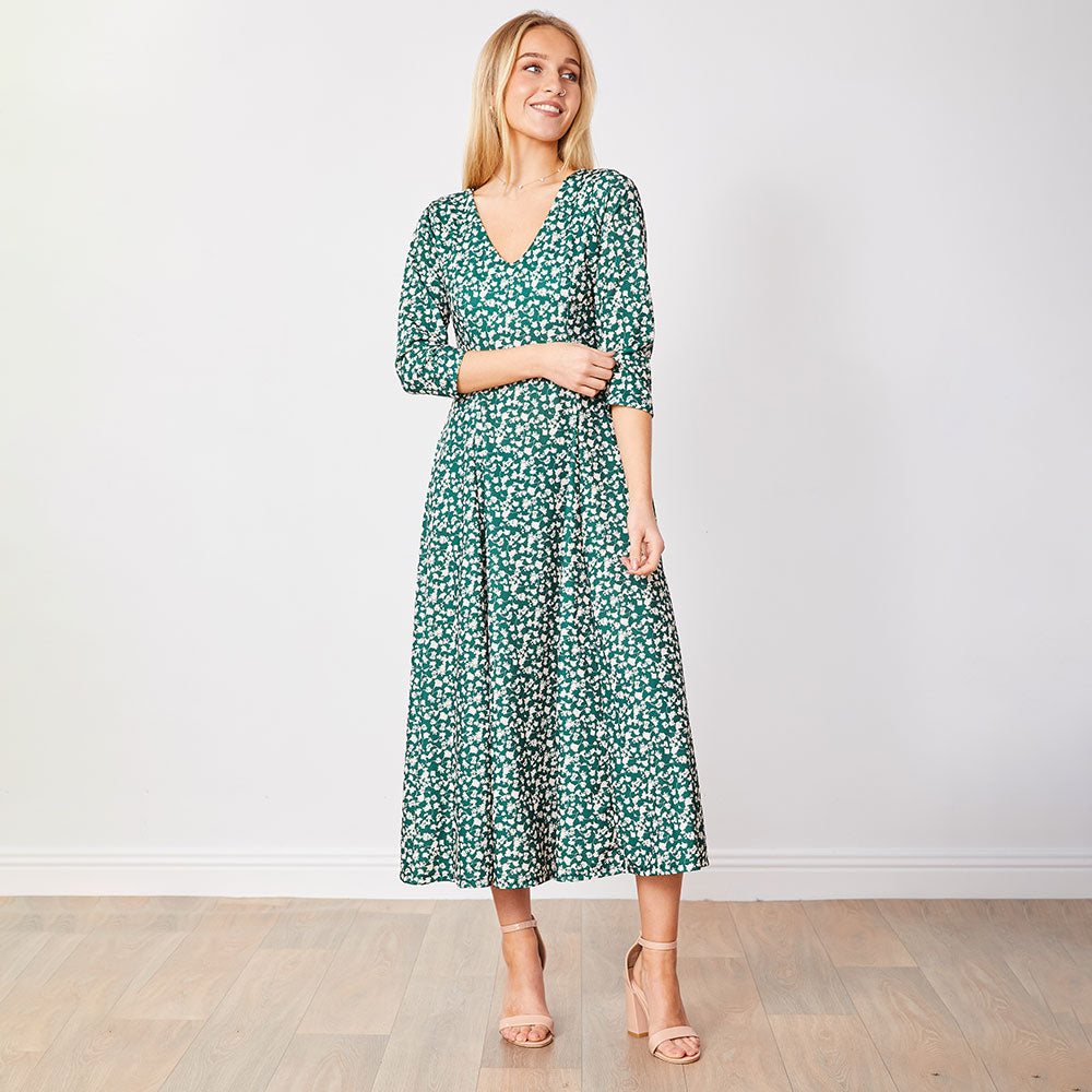 Carter Dress (Green Floral)
