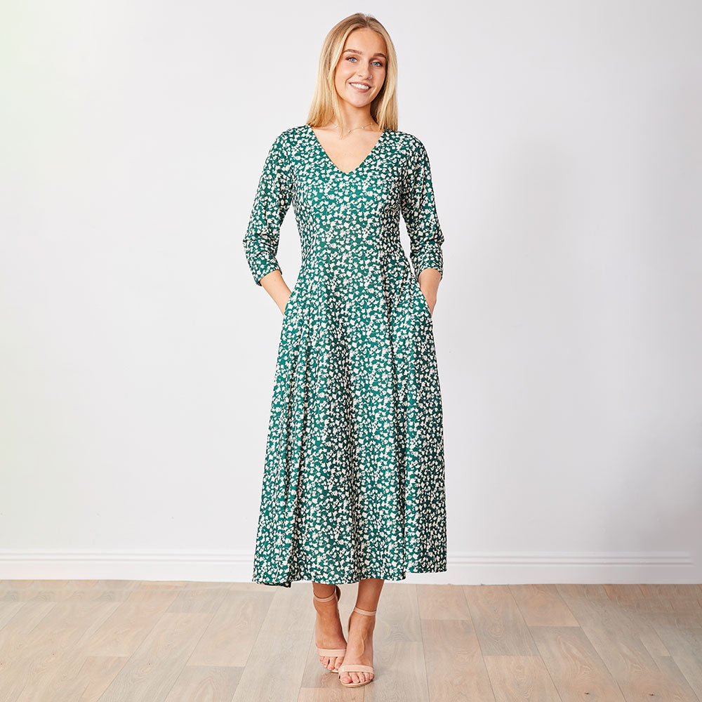 Carter Dress (Green Floral)