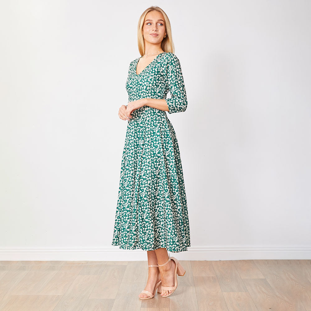 Carter Dress (Green Floral)