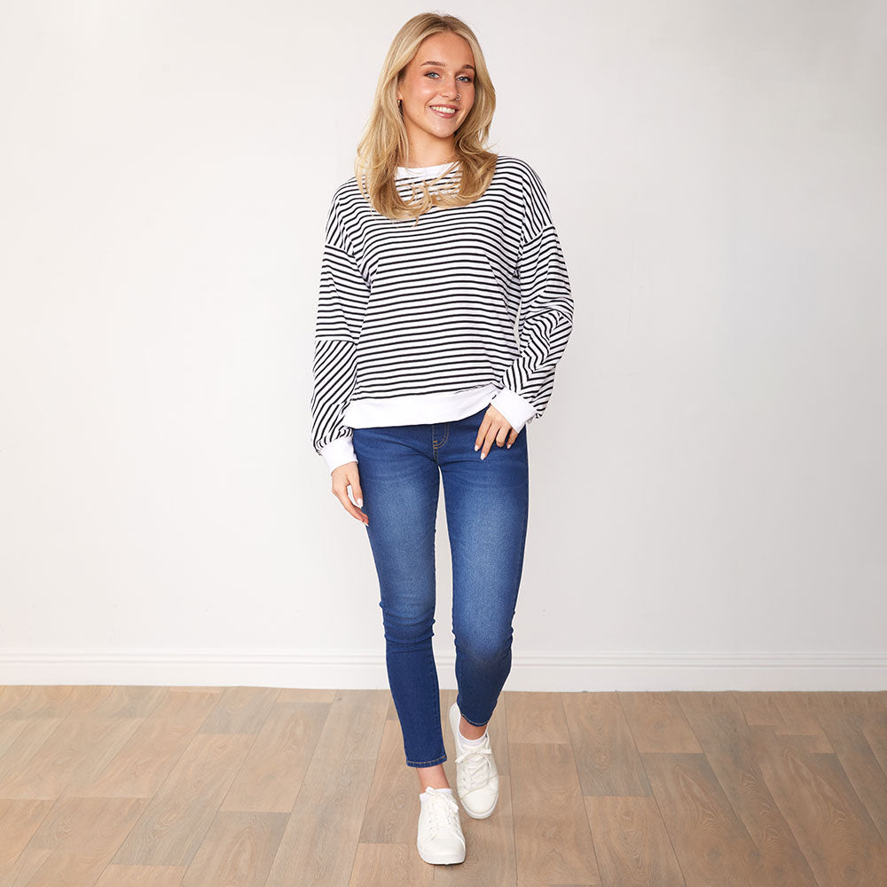 Kiera Jumper (Black Stripe)