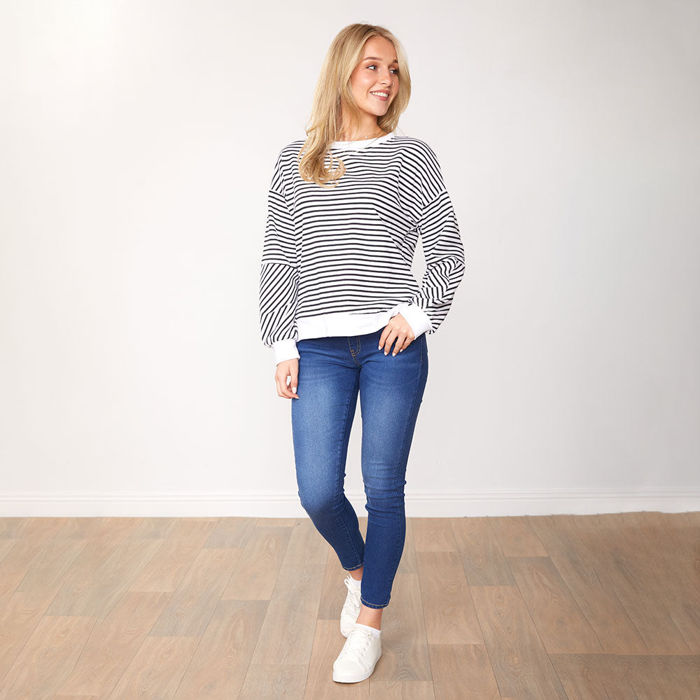 Kiera Jumper (Black Stripe)