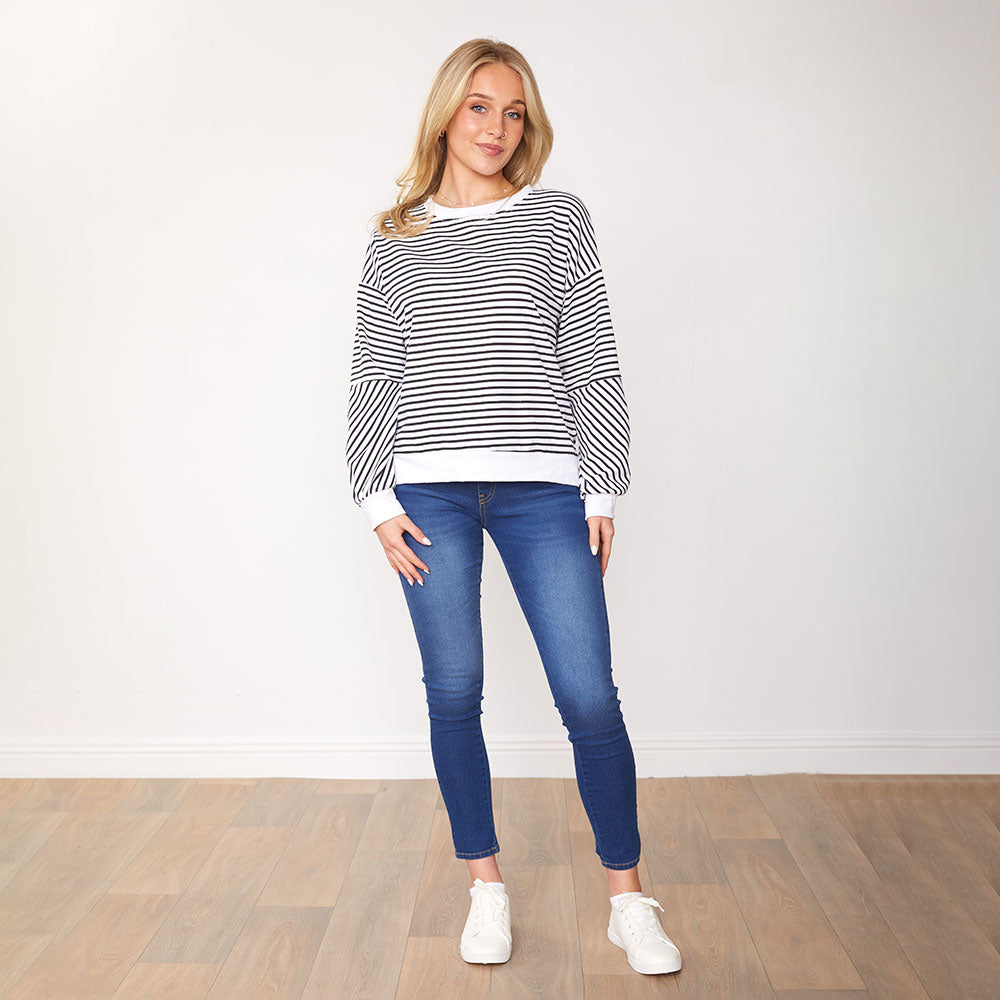 Kiera Jumper (Black Stripe)