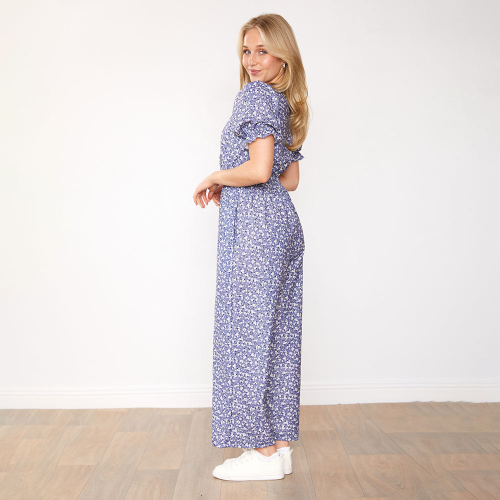 Maya Jumpsuit (Blue Floral)