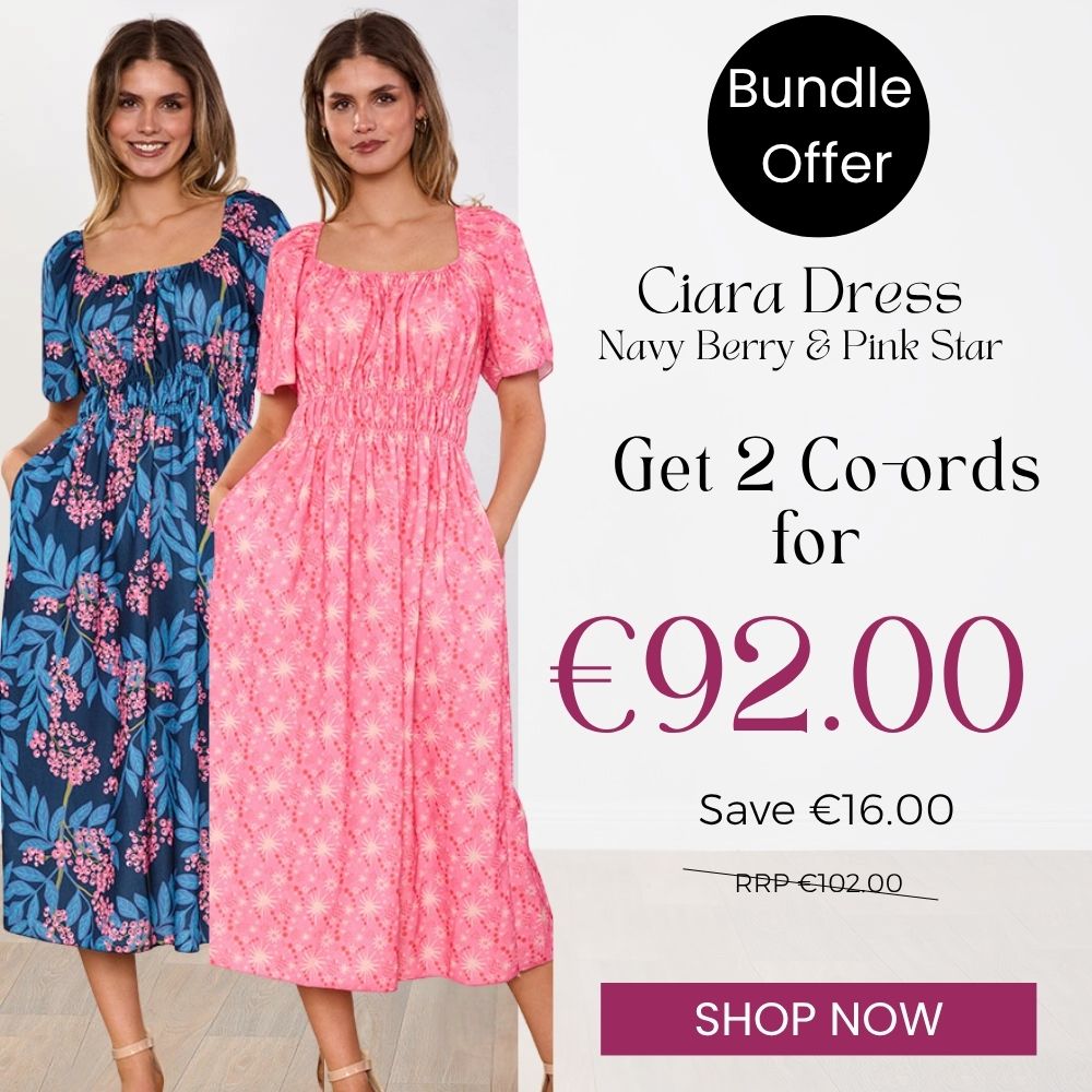 Ciara Dress (Navy Berry) & (Pink Star) for €92.00