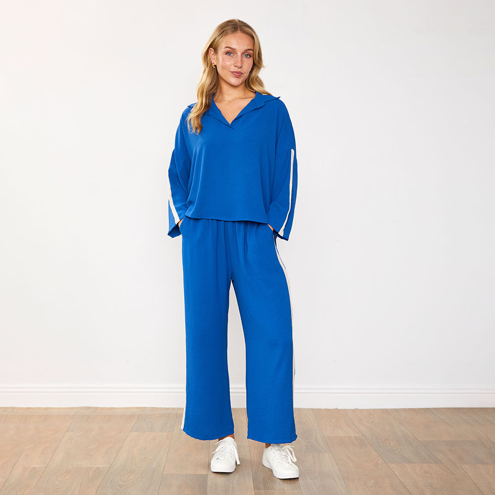 Clara Co-Ord (Cobalt/Oat)