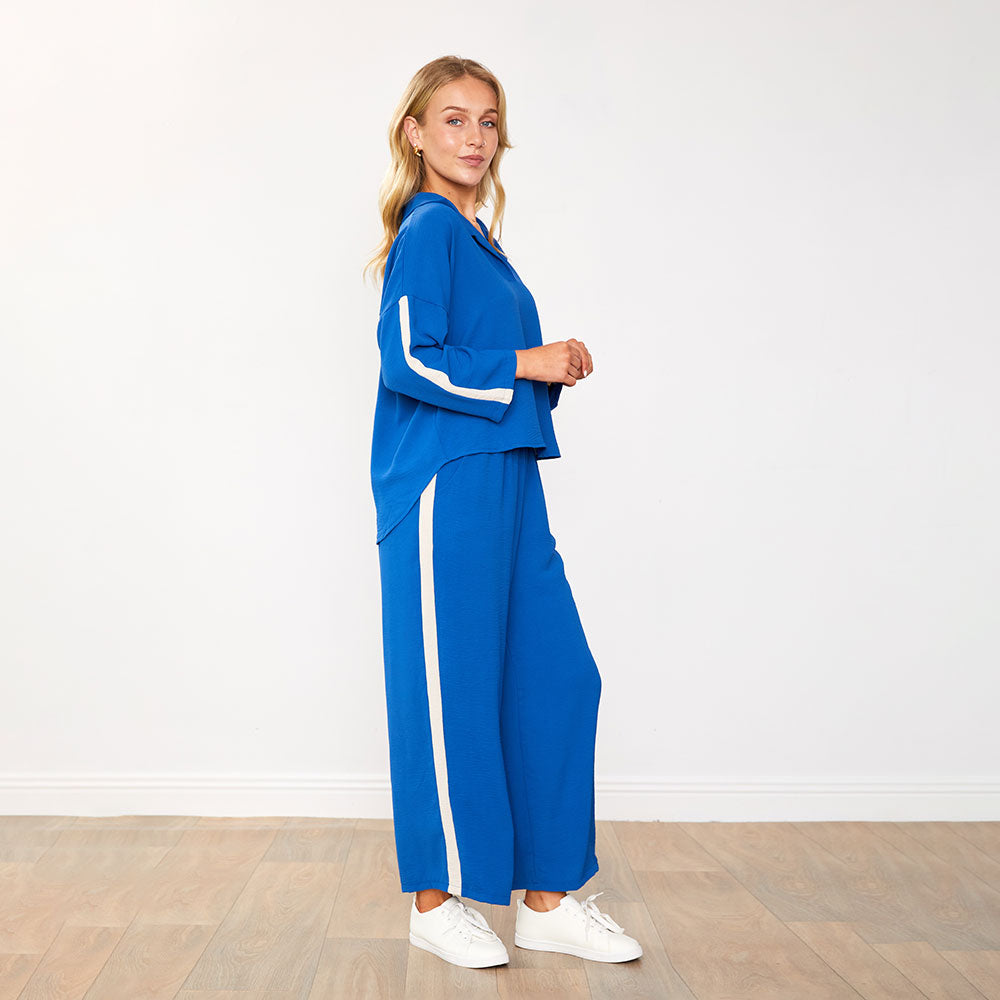 Clara Co-Ord (Cobalt/Oat)