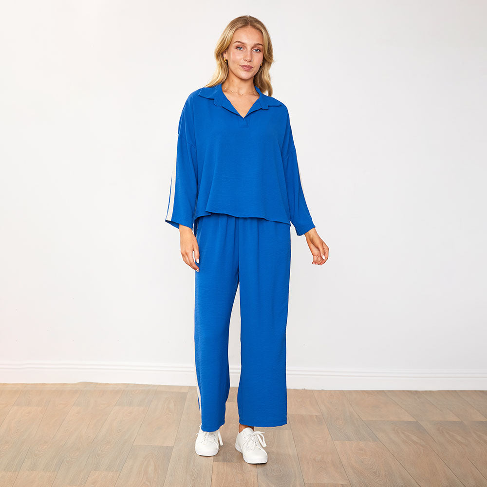 Clara Co-Ord (Cobalt/Oat)