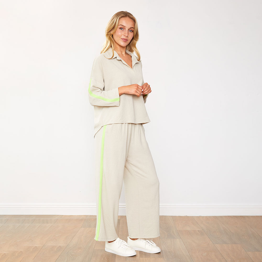 Clara Co-Ord (Latte/Lime)