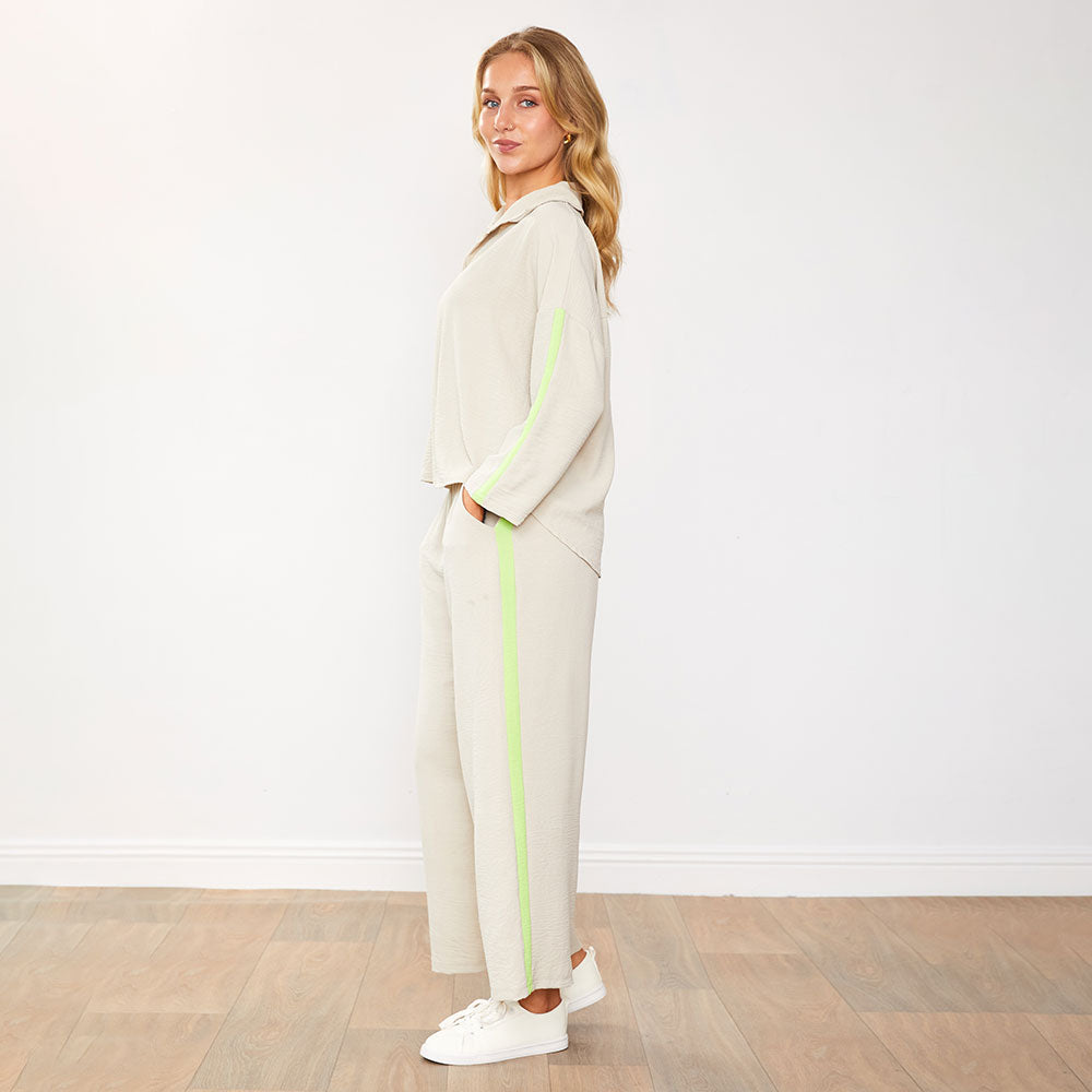 Clara Co-Ord (Latte/Lime)