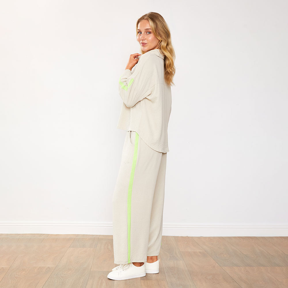 Clara Co-Ord (Latte/Lime)