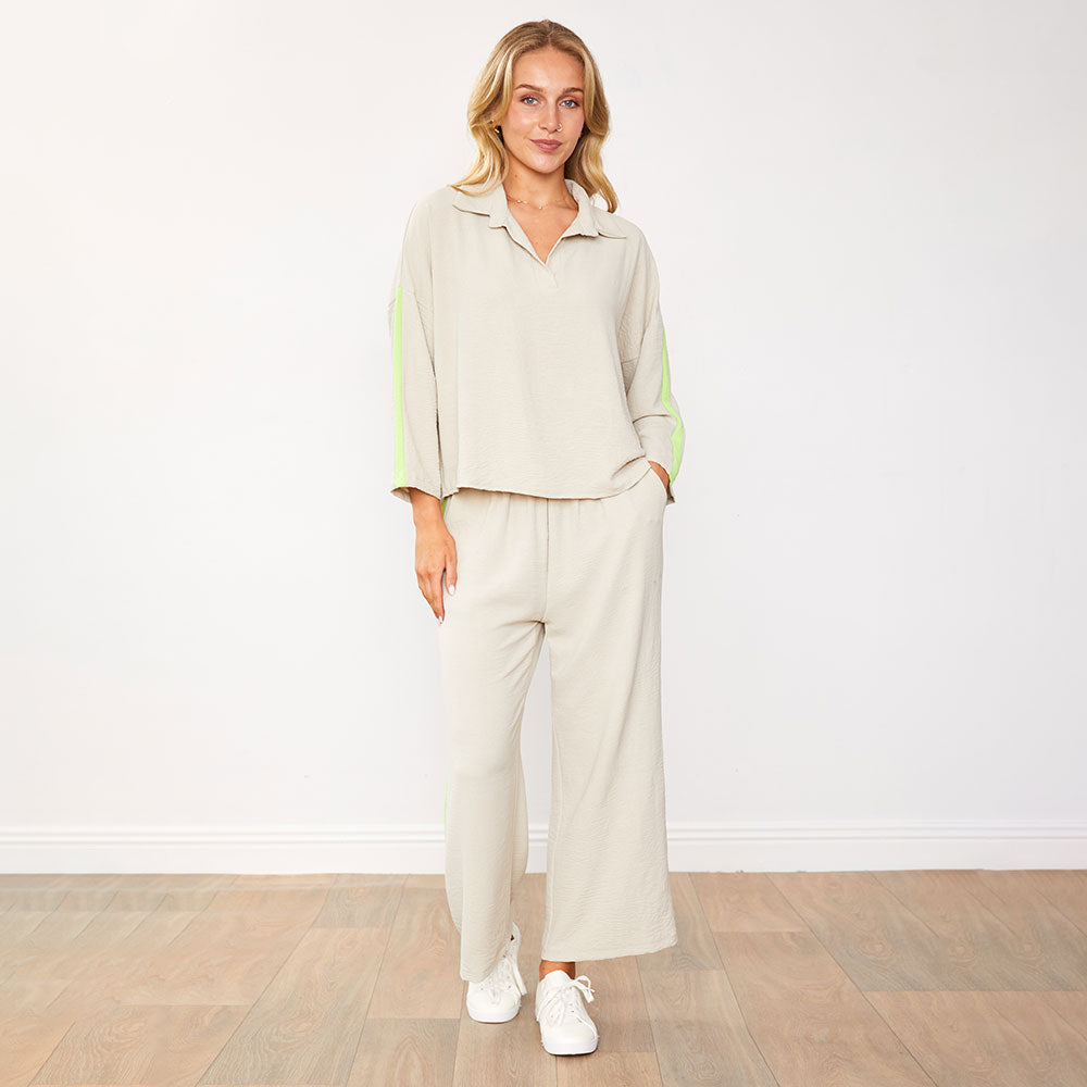 Clara Co-Ord (Latte/Lime)
