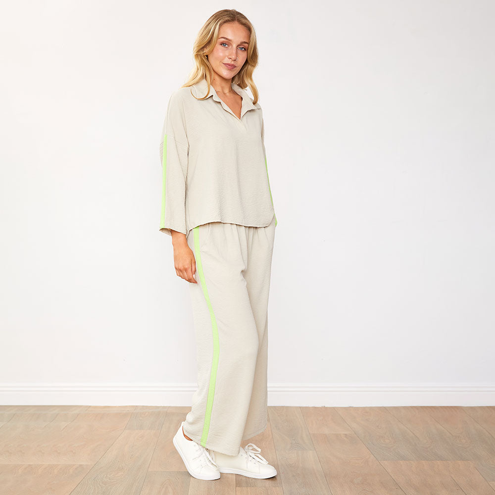 Clara Co-Ord (Latte/Lime)