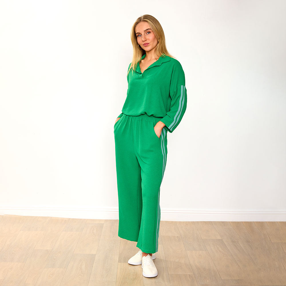 Clara Co-Ord in green and mint stripe – women's co-ord set – view 7