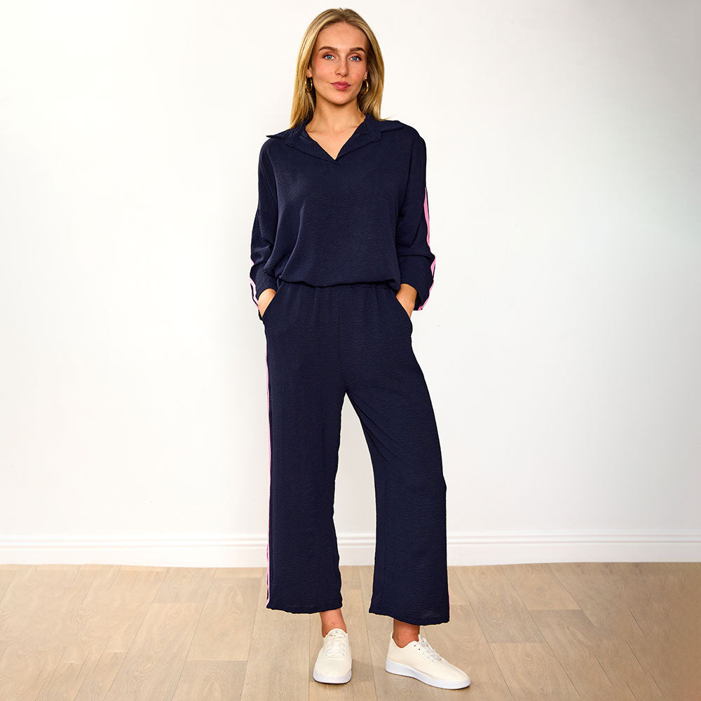 Clara Co-Ord (Navy/Pink Stripe)