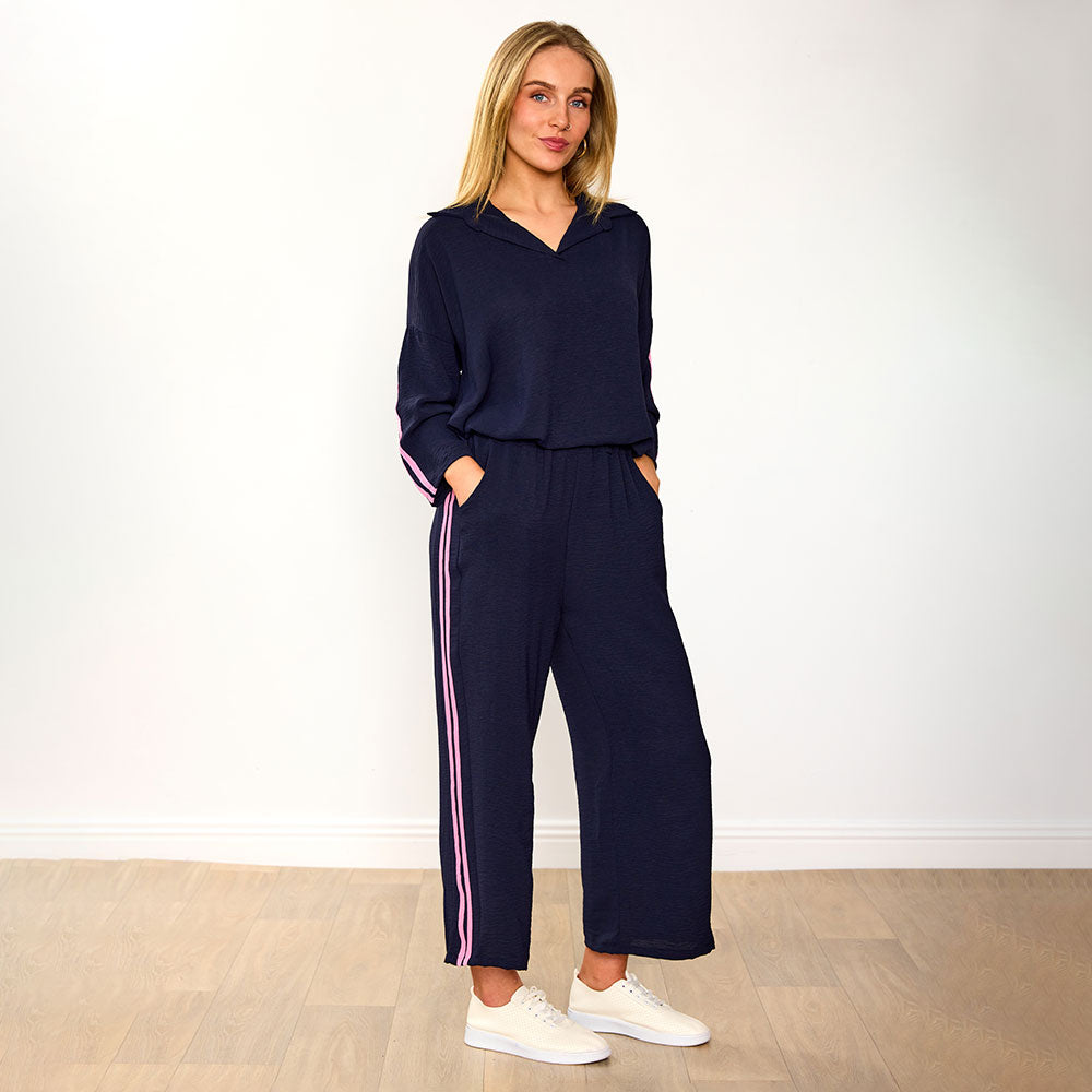 Clara Co-Ord (Navy/Pink Stripe)
