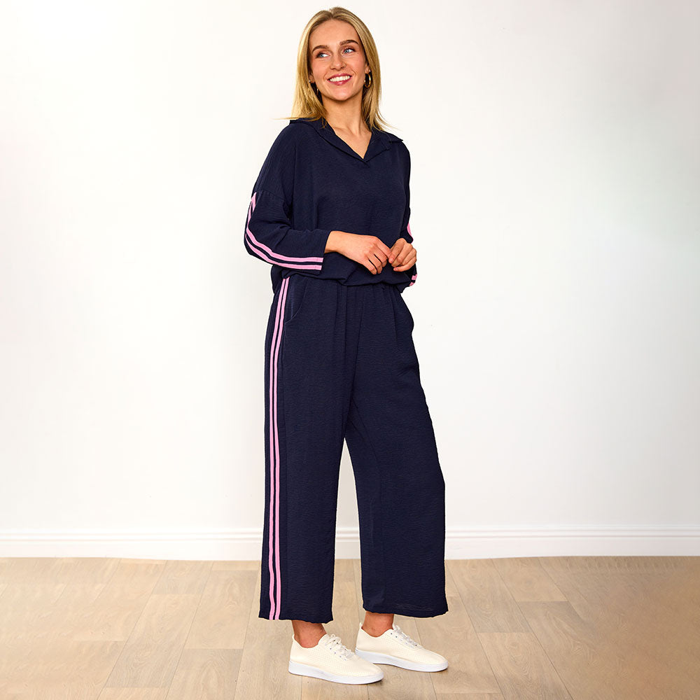 Clara Co-Ord (Navy/Pink Stripe)