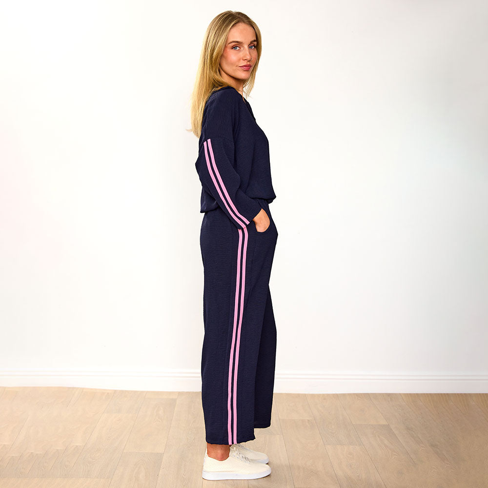 Clara Co-Ord (Navy/Pink Stripe)