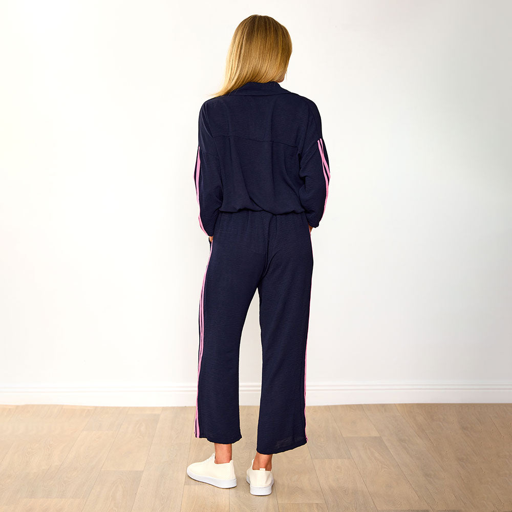Clara Co-Ord (Navy/Pink Stripe)