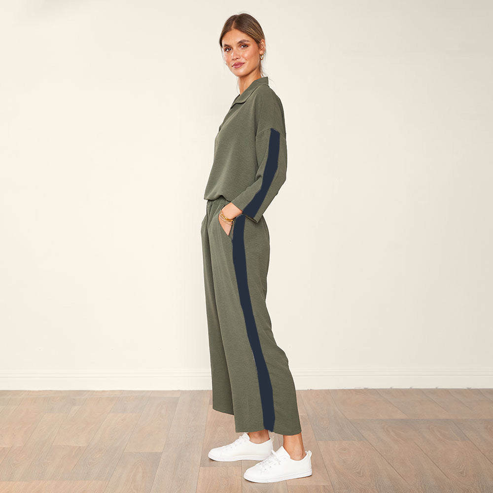 Clara Co-Ord (Khaki & Black)